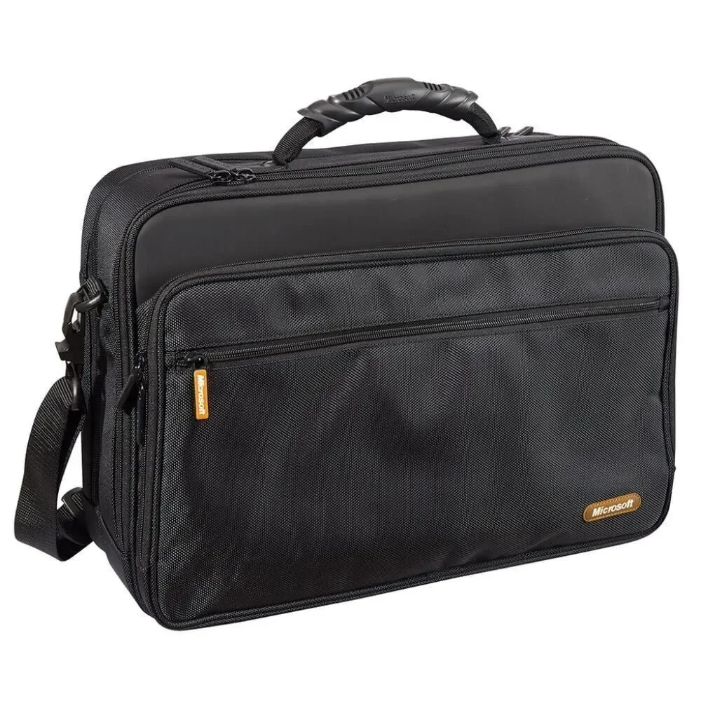 💜Microsoft Black & Gray Laptop Portfolio w/Zipper Closure